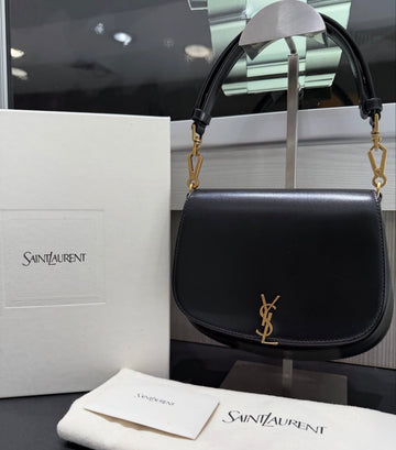 Pre-owned Like New Saint Laurent Voltaire Top Handle Bag in Box Calfskin