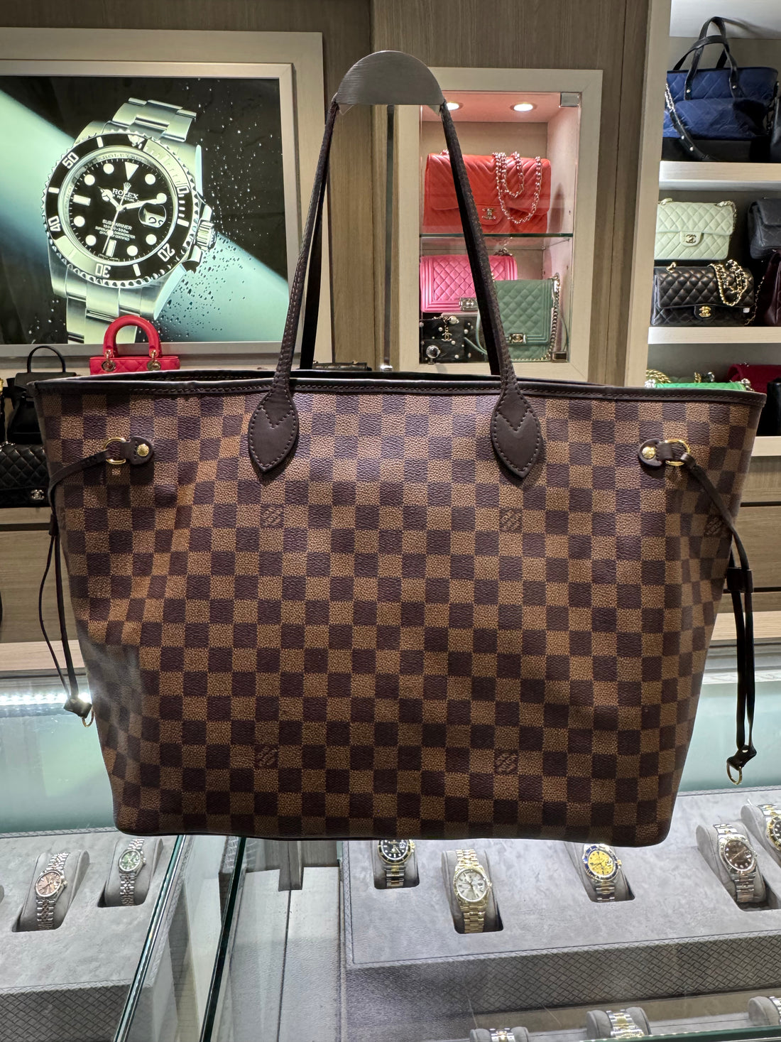 Pre-owned Louis Vuitton Neverfull GM Damier Ebene SD0230 (2020)