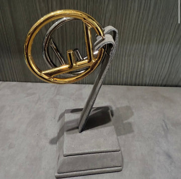 F is for Fendi Hoop Earrings Gold-Plated, Palladium-Plated, Aluminum & Stainless Steel,