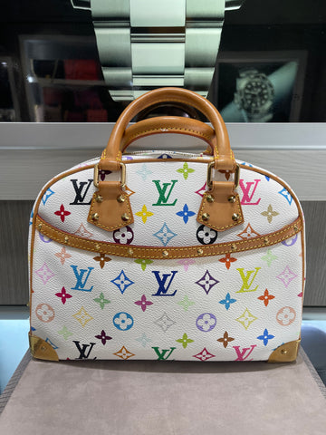 Pre-owned Louis Vuitton Multicolor Murakami Trouville in White