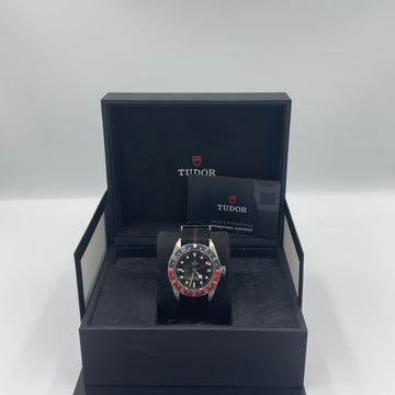 Unworn TUDOR Black Bay GMT 41mm Black Dial on Nato Strap 79830RB