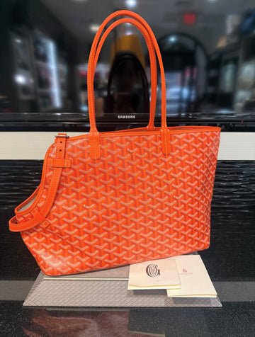 Pre-owned Goyard Chien Gris bag in Orange Goyardine