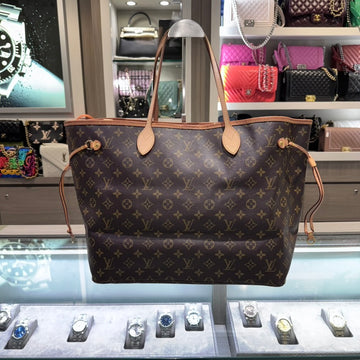Pre-owned Louis Vuitton Neverfull GM Monogram Fuchsia Interior