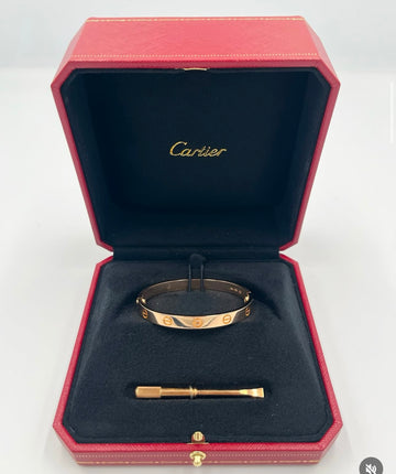Pre-owned Cartier Love Bracelet "Classic Model" 18K Rose Gold Size 16 Model
