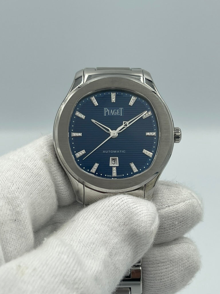 Pre-owned Piaget Polo Date Blue Diamond Dial 36mm Ref. G0A46018