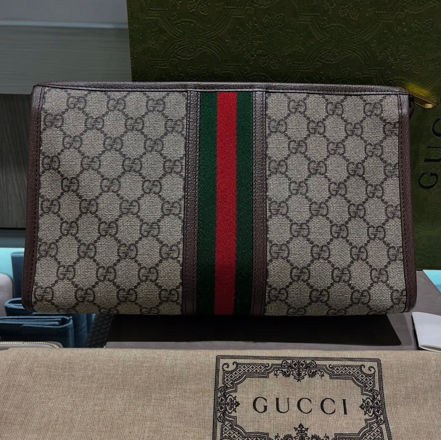 Pre-owned Gucci Ophidia Pouch Clutch Style: 598234