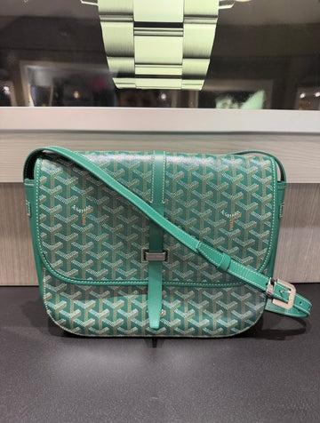 Pre-owned  Goyard Belvédère MM Messenger Bag in Green Goyardine (2019)