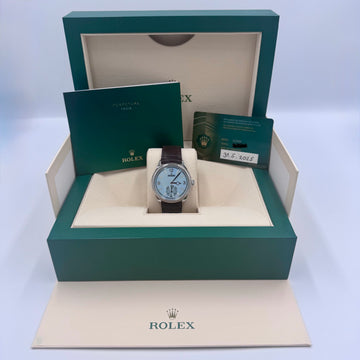 Unworn Rolex Perpetual 1908 Platinum Ice Blue Guilloché Dial Ref. 52506 (2025)