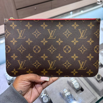 Pre-Owned Louis Vuitton Monogram Wristlet with Cherry Interior