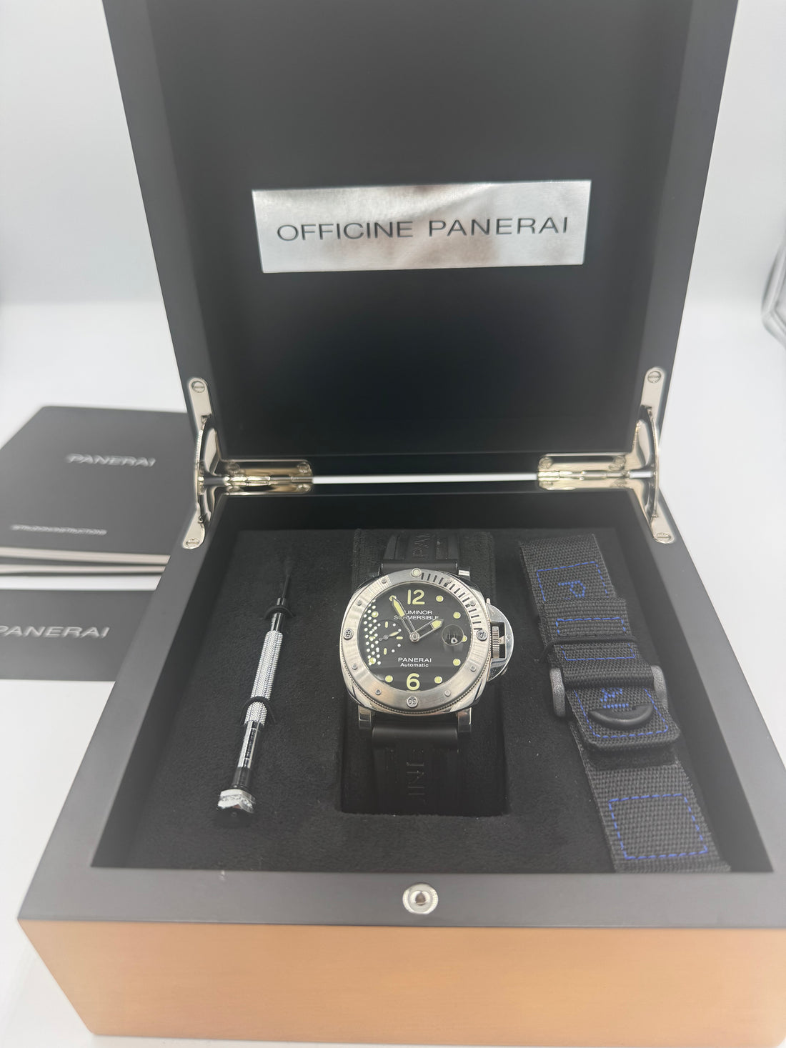 Pre-owned Panerai Luminor Submersible 44mm Steel Mens Watch PAM01024