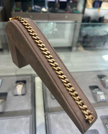 14K YELLOW GOLD SOLID CUBAN LINK BRACELET 8" 10MM 44.1G