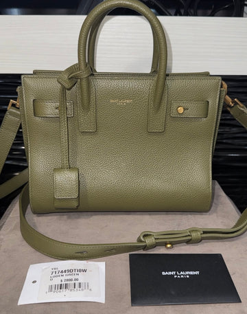 Pre-owned YSL Saint Laurent Sac Du Jour Nano Loden Green (2023)