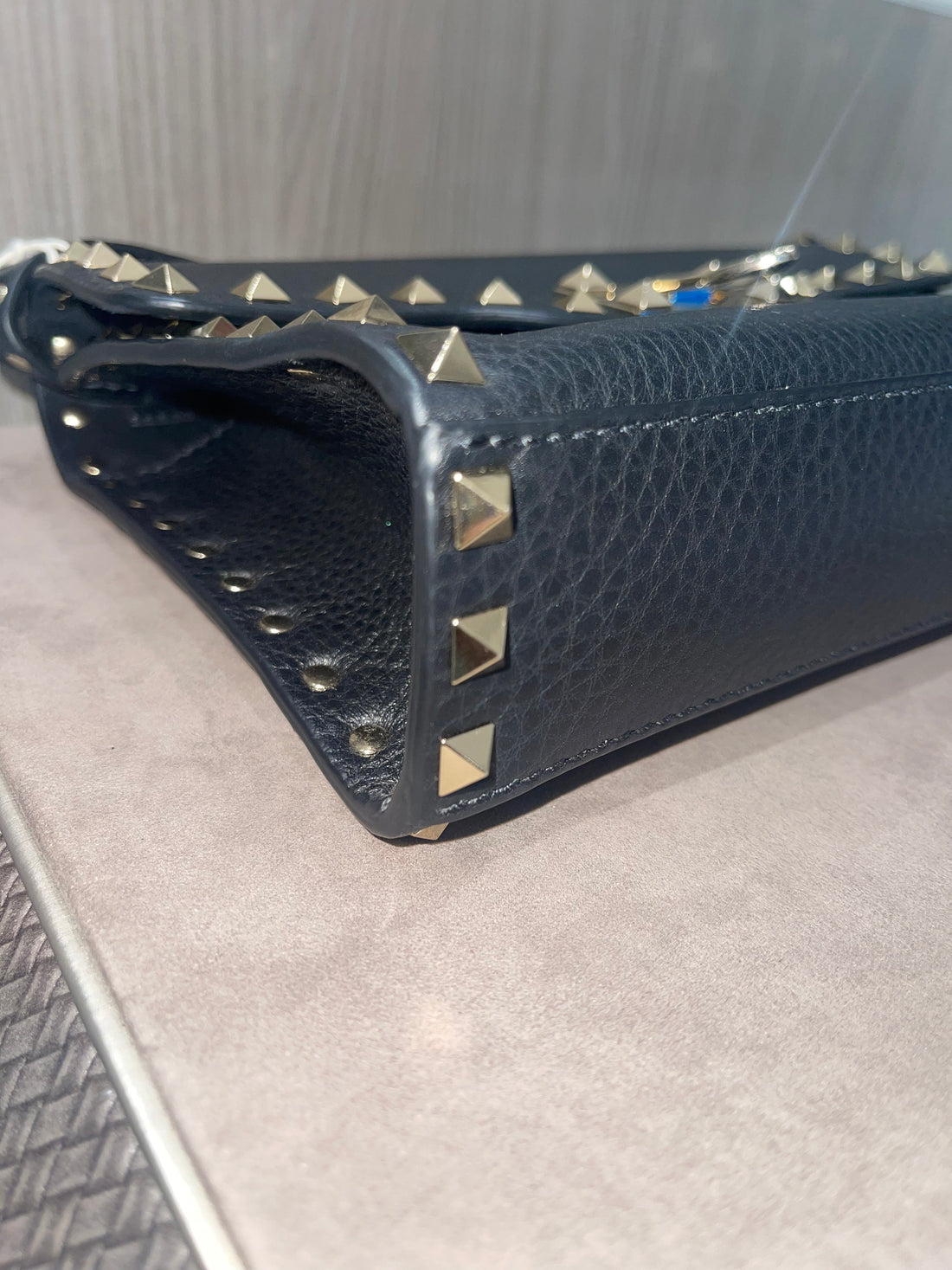 Unworn Valentino Small Rockstud Grainy Calfskin CrossBody Bag