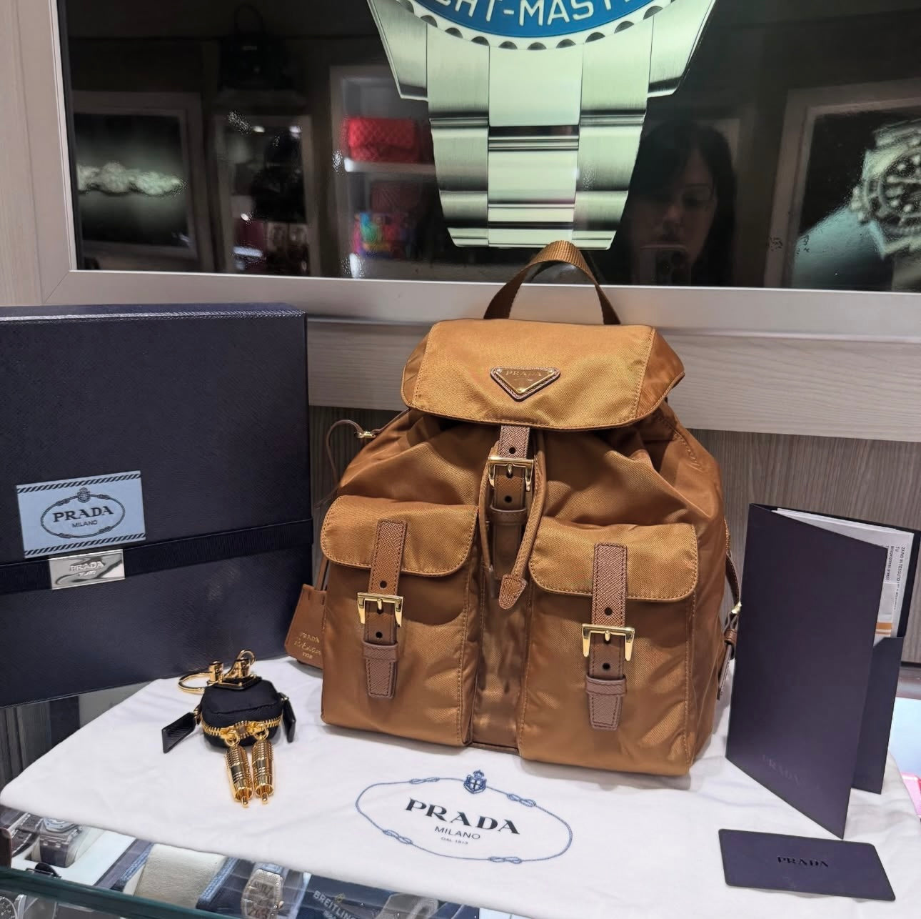 brandy mini backpack Unworn Prada Re-Edition 1978 Small Re-Nylon Brandy backpack & Robot Ba