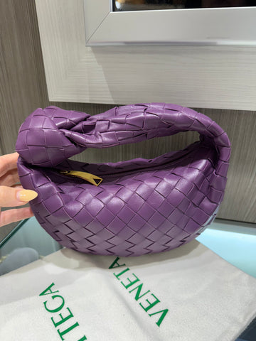 Unworn Bottega Veneta Jodie Hobo Bag Mini Purple Leather
