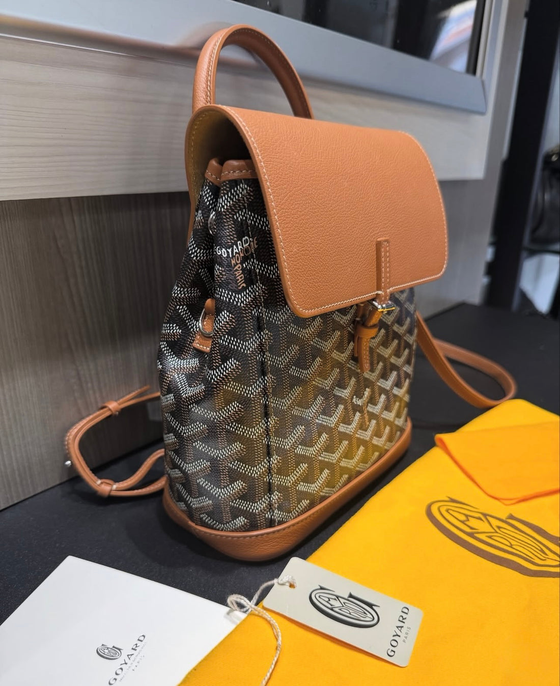 Pre-Owned Goyard Mini Alpin Backpack Black & Tan (2025)