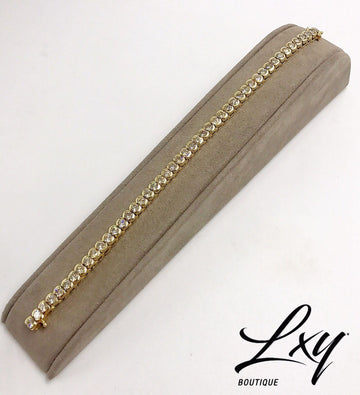14K YG Women's Diamond Tennis Bracelet 7 Cts. 23.4 Grams
