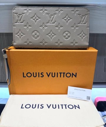 Pre-owned Louis Vuitton Zippy Long Wallet Turtledove (Tourterelle) Monogram Empreinte (2026)