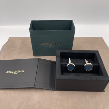 Unworn Audemars Piguet Royal Oak Stainless Steel Cufflinks in Blue