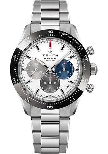 Zenith Chronomaster Sport Watch - Steel And Ceram - White Matte Dial - Steel Bracelet - 03.3100.3600/69.M3100