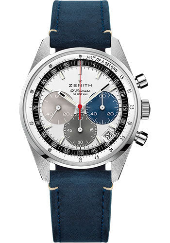 Zenith Chronomaster Original Watch - Steel - White Dial - Leather Strap - 03.3200.3600/69.C902