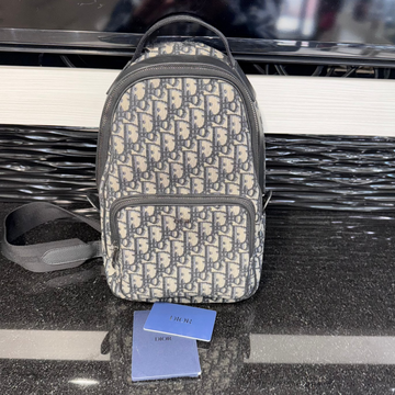 Pre-owned Mens Dior Mini Rider Sling Bag Navy Oblique Pattern (2020)