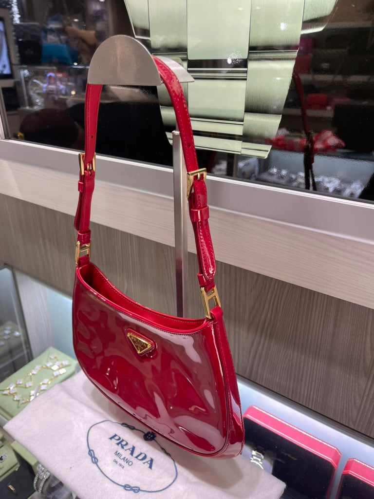 Pre-Owned Prada Cleo Bag Red Patent Leather
