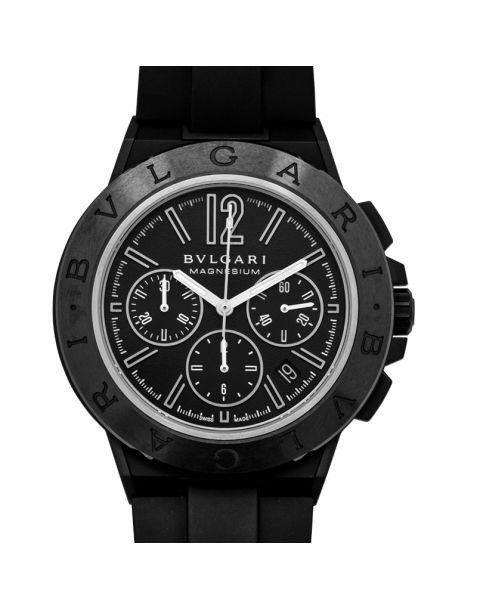 Bvlgari Magnesium Chronograph Automatic Black Dial Men's Watch