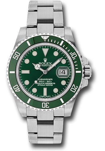 Rolex Steel Submariner Date Watch - The Hulk - Green Dial - 116610LV 2014