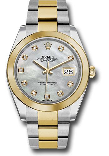 Rolex Steel and Yellow Gold Rolesor Datejust 41 Watch - Smooth Bezel - Mother-of-Pearl Diamond Dial - Oyster Bracelet - 126303 mdo