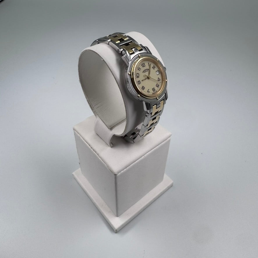 Hermes Ladies Clipper CL4.210 Two-Tone Stainless Steel and Gold Plated Quartz (watch only)