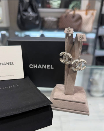Pre-Owned Chanel Dangle Crystal Baguette Earrings from the 2022 Collection