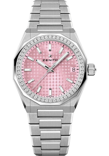 Zenith Defy Skyline 36 Watch - 36 mm Steel Case - Pink Dial - Interchangeable Steel Bracelet - 16.9400.670/18.I001