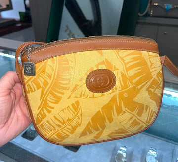 Pre-owned Rare Gucci Yellow Palm Leaf Crossbody