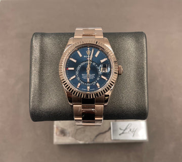 Pre-owned Rolex Men's Sky-Dweller 42mm ref.336935 Blue Dial Fluted Bezel on Oyster w/Box & Card (2023)