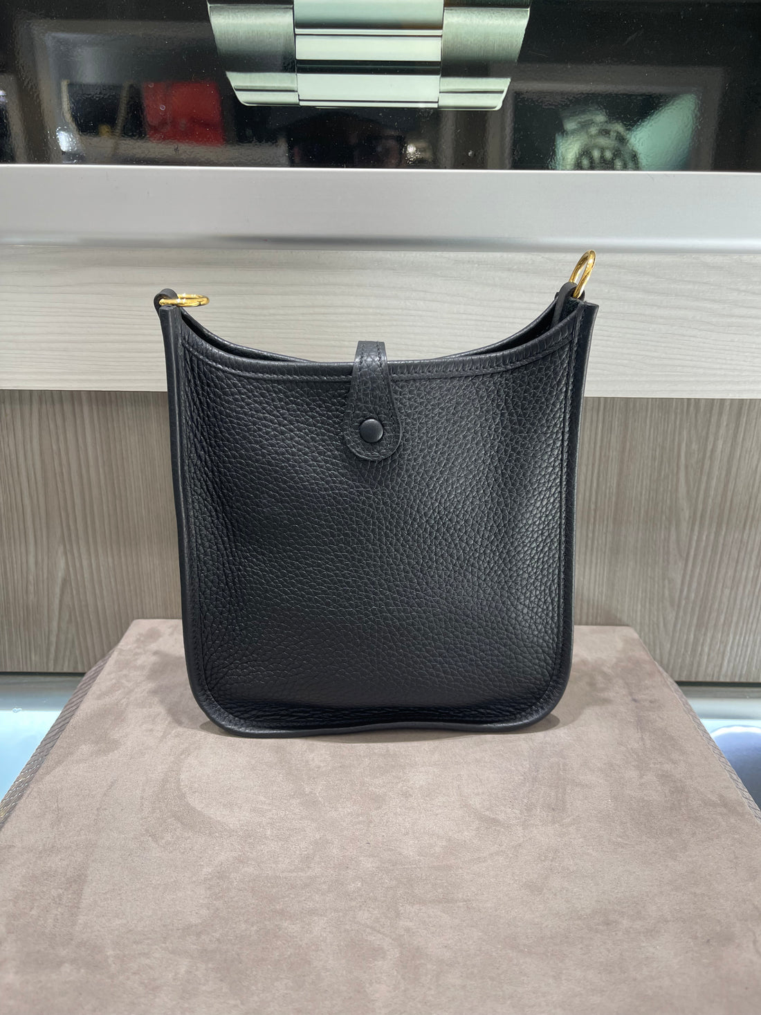 Pre-owned Hermes Evelyne TPM Black Togo Gold Hardware (2019)