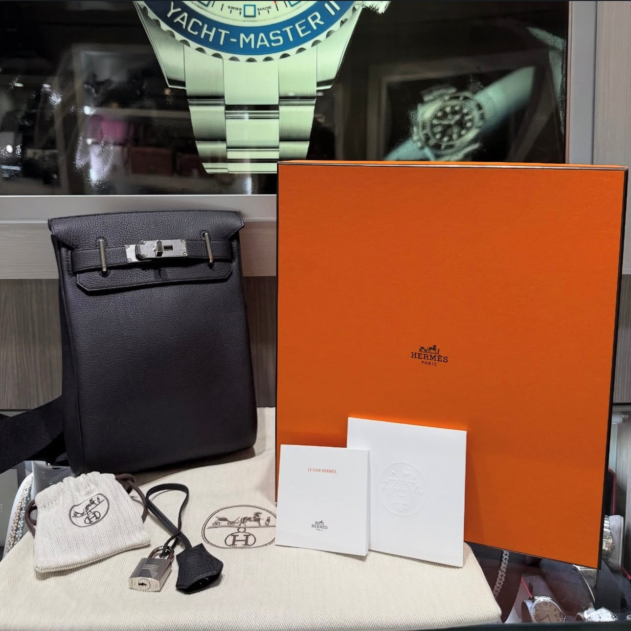 Unworn HERMES HAC A DOS Togo Leather Palladium Hardware 2024