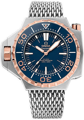 Omega Seamaster Ploprof 1200M Omega Co-Axial Master Chronometer - 55 x 48 mm Titanium And Sedna Gold Case - Blue Lacquered Dial - Titanium Bracelet - 227.60.55.21.03.001