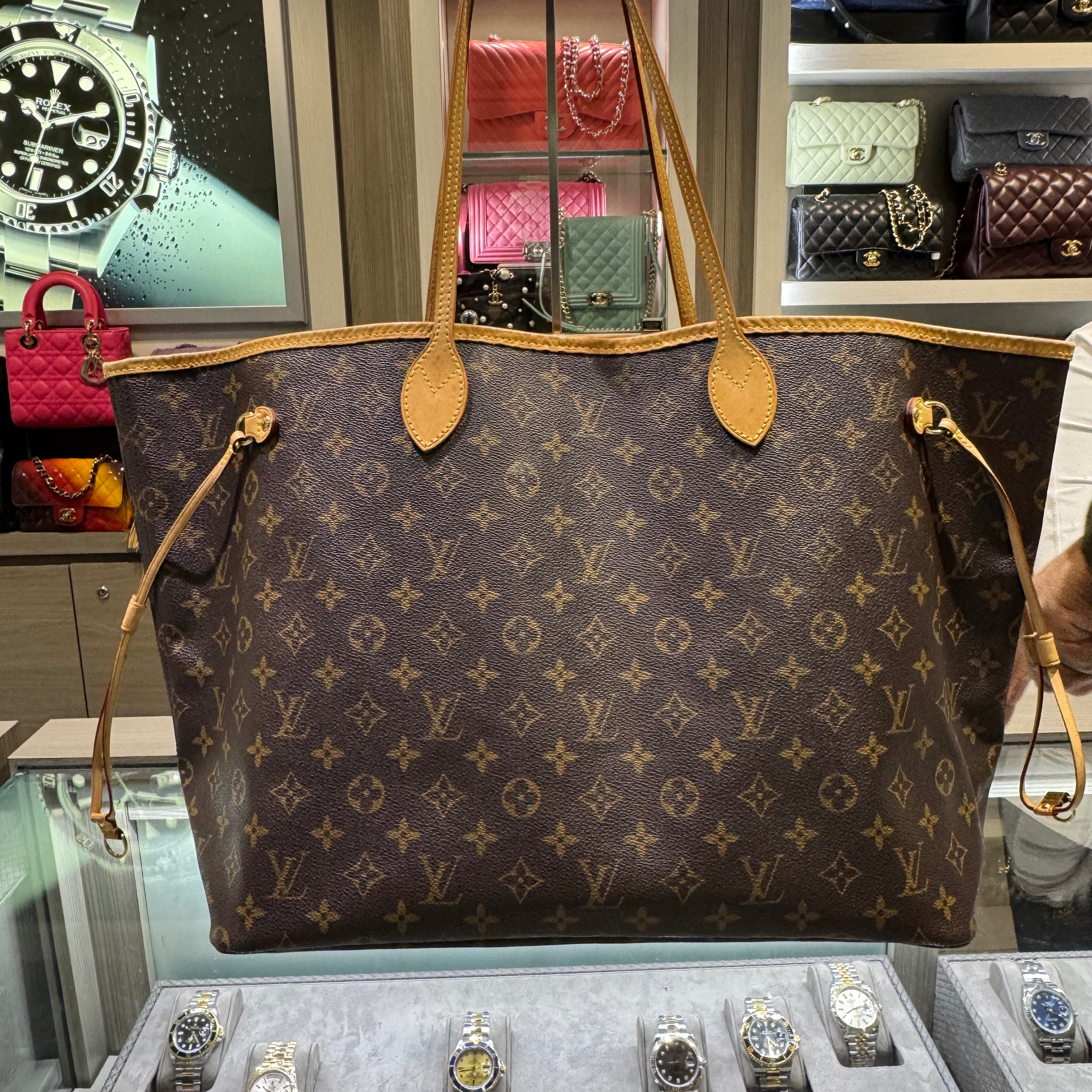 Pre-owned Louis Vuitton Neverfull GM Monogram Beige Interior SD3047 (2007) Tote Only