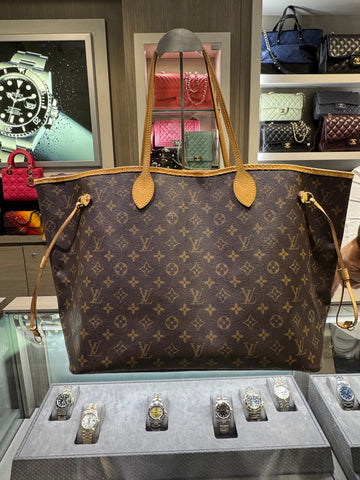 Pre-owned Louis Vuitton Neverfull GM Monogram Beige Interior SD3047 (2007) Tote Only