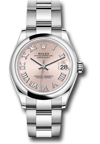 Rolex Steel and White Gold Datejust 31 Watch - Domed Bezel - Pink Roman Dial - Oyster Bracelet - 2020 Release - 278240 pro