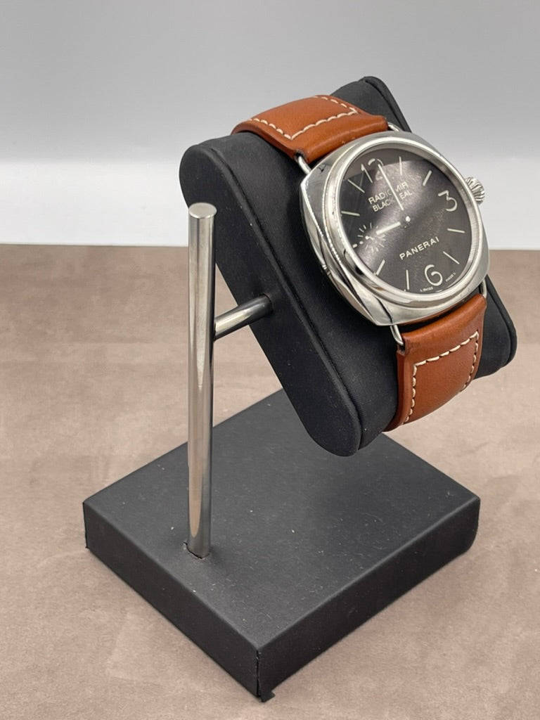 Pre-owned Panerai Radiomir Black Seal PAM00183 45mm Manual Wind Black Dial Men's Watch