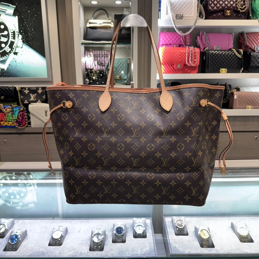 Pre-owned Louis Vuitton Neverfull GM Monogram Fuchsia Interior