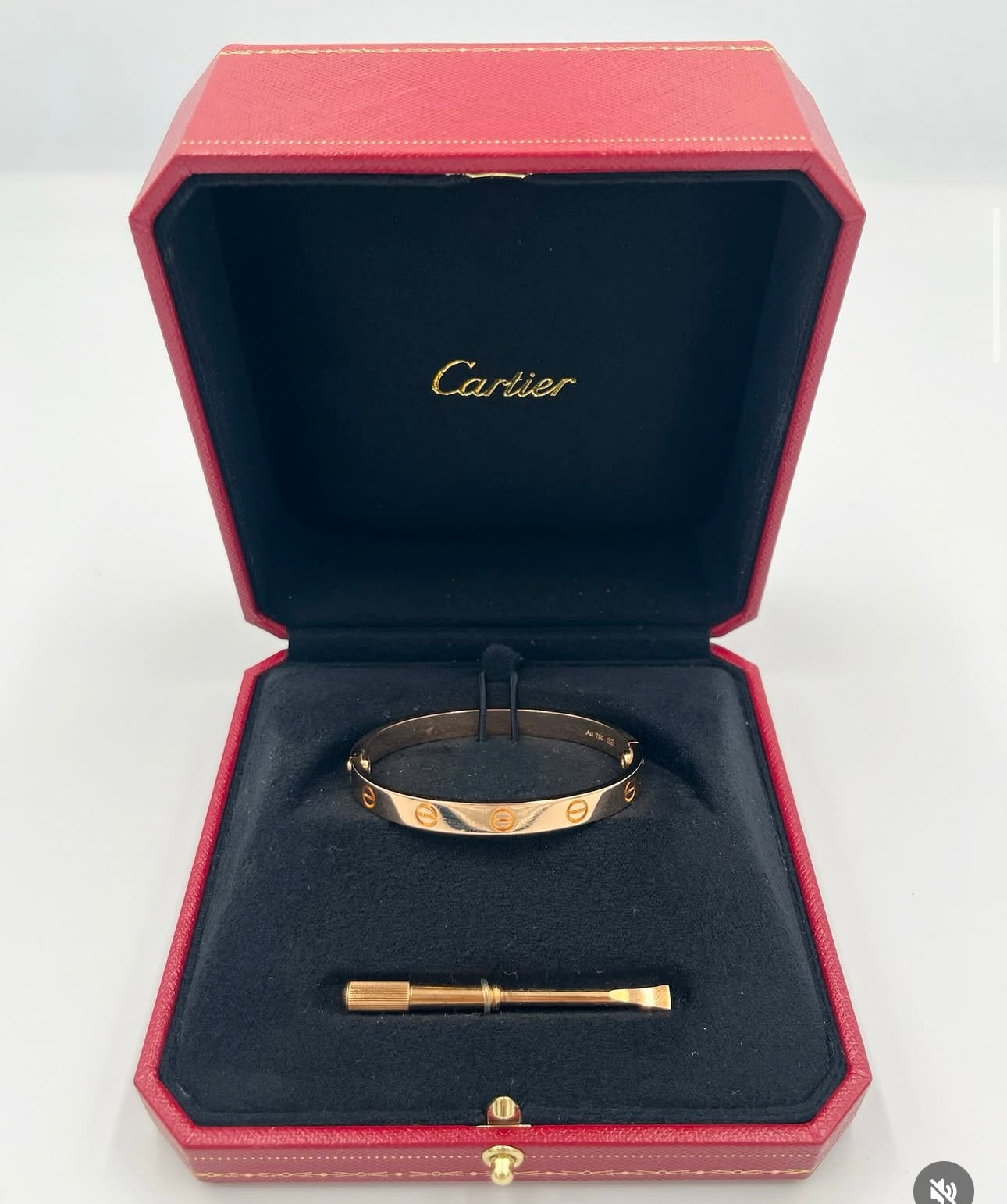 Pre-owned Cartier Love Bracelet "Classic Model" 18K Rose Gold Size 16 Model