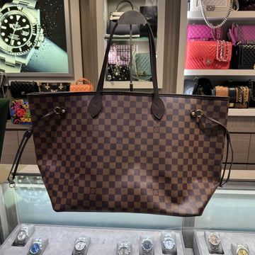 Pre-owned Louis Vuitton Neverfull GM Damier Ebene Cerise red Interior SD2240 (2020)