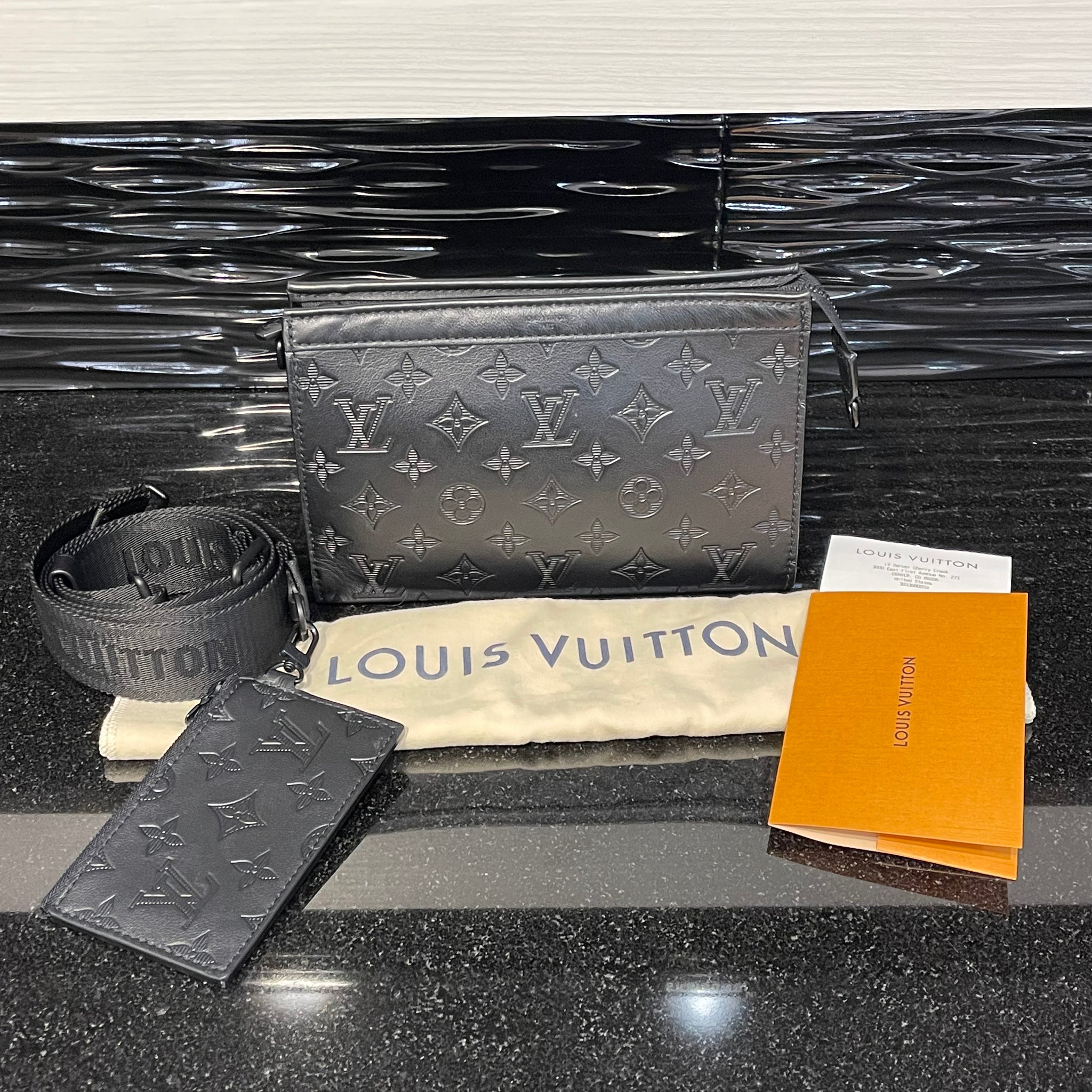 Pre-owned Louis Vuitton Gaston Wearable Wallet Shadow Noir