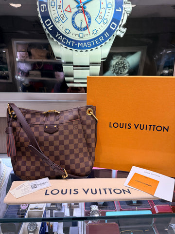 Pre-owned Louis Vuitton South Bank Besace Shoulder Bag Brown Canvas Damier (2020)