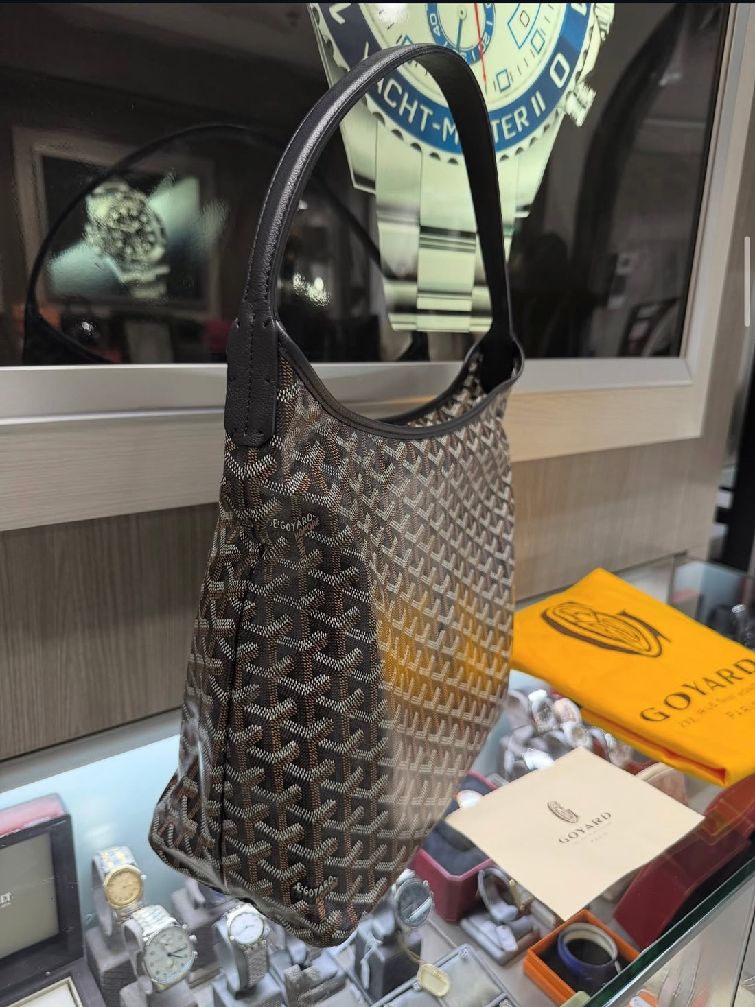 Pre-owned Goyard Boheme Hobo Black Goyardine (2024) Bag Only