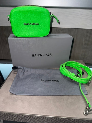 Pre-owned Balenciaga Mini Cash Crossbody Bag in Lime Green