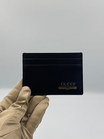 Unworn Gucci Black Smooth with Logo Cardholder Style: 547596